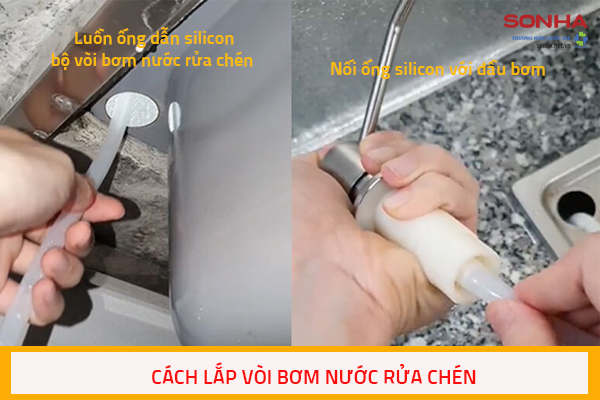 Cách lắp vòi bơm nước rửa chén