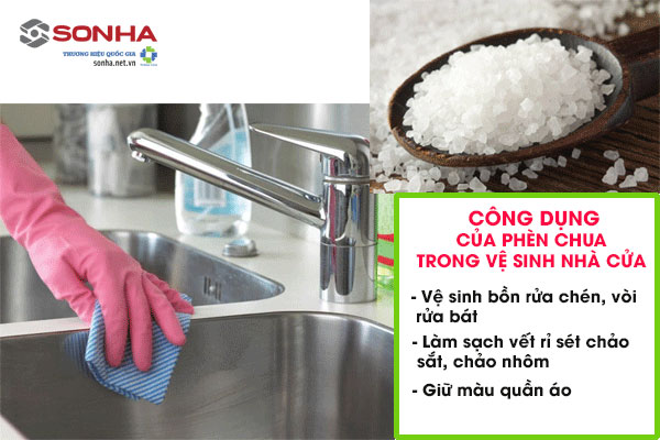 Công dụng phèn chua vệ sinh nhà cửa