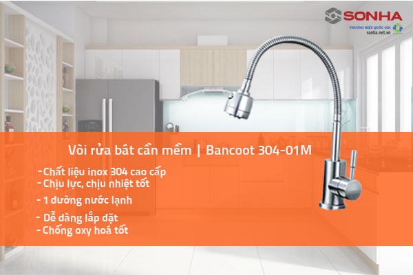 Vòi rửa bát cần mềm Bancoot 304-01M