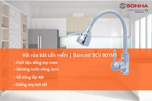 Vòi rửa bát cần mềm Bancoot BCV 801M1