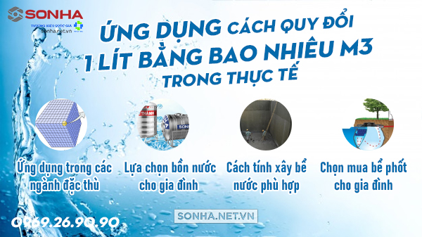 Ứng dụng quy đổi 1 lít bằng bao nhiêu m3