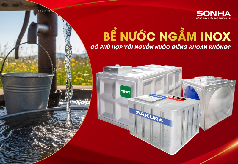 Bể nước ngầm inox có phù hợp với nguồn nước giếng khoan không?