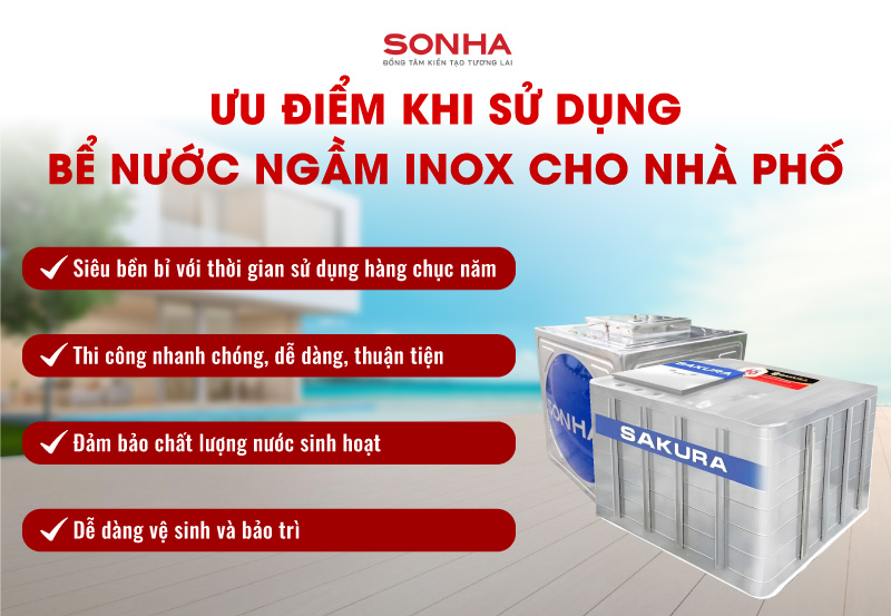 Ưu điểm khi sử dụng bể nước ngầm inox cho nhà phố