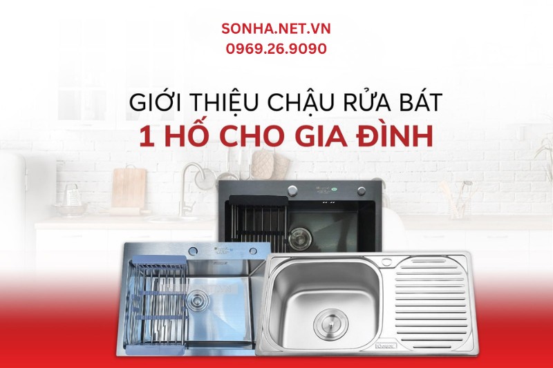 Chậu rửa bát 1 hố có kích thước to, nhỏ khác nhau phù hợp hơn với nhu cầu người dùng