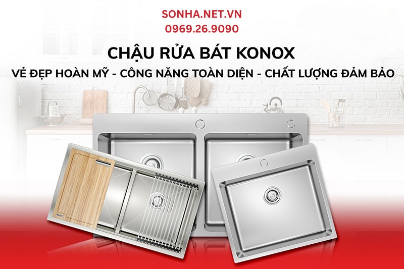 Chậu rửa bát Konox dòng chậu cao cấp được khách hàng ưa chuộng