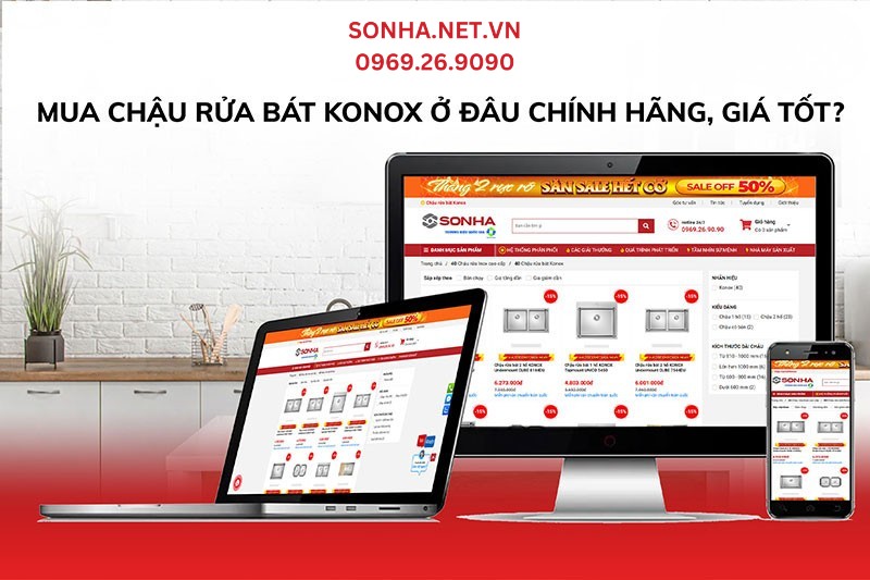 Mua chậu rửa Konox chính hãng tại Sonha.net.vn nhận ngay ngàn ưu đãi