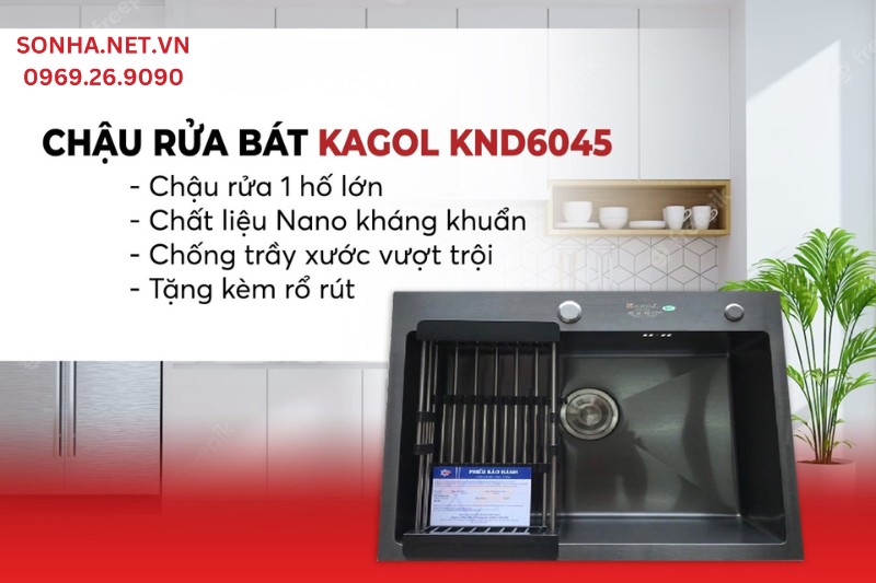 4 ưu điểm chậu 1 hố Kagol KND6045 lọt vào top 5 bán chạy