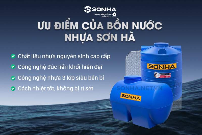 Ưu điểm nổi bật của bồn nước nhựa Sơn Hà
