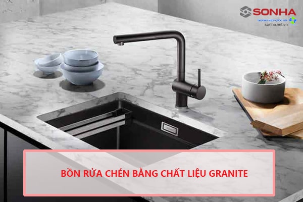 Bồn rửa chén có tủ từ granite