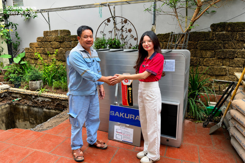 Hình ảnh lắp đặt thực tế công trình bể ngầm inox tại phố Ngọc Trục