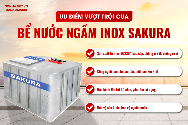 Ưu điểm vượt trội của bể nước inox ngầm Sakura