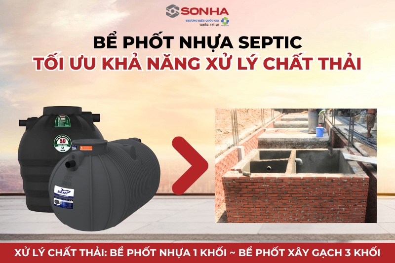 1 khối bể phốt tự hoại bằng 3 khối bể phốt truyền thống