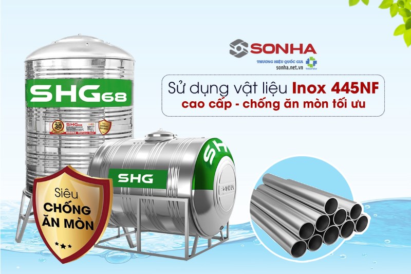 Vật liệu inox cao cấp 445NF chống ăn mòn