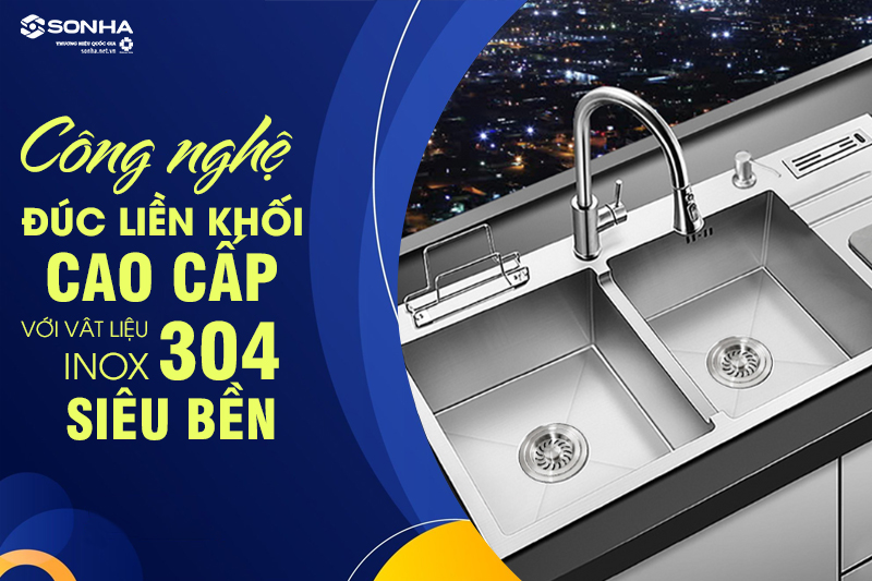 Hầu hết các bồn rửa chén bát Hàn Quốc sử dụng chất liệu inox 304