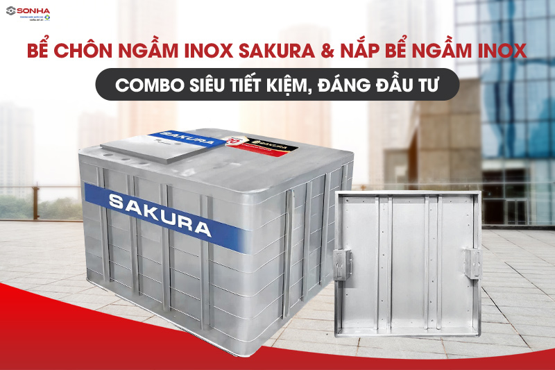 Combo nắp bể ngầm inox và bể nước ngầm inox