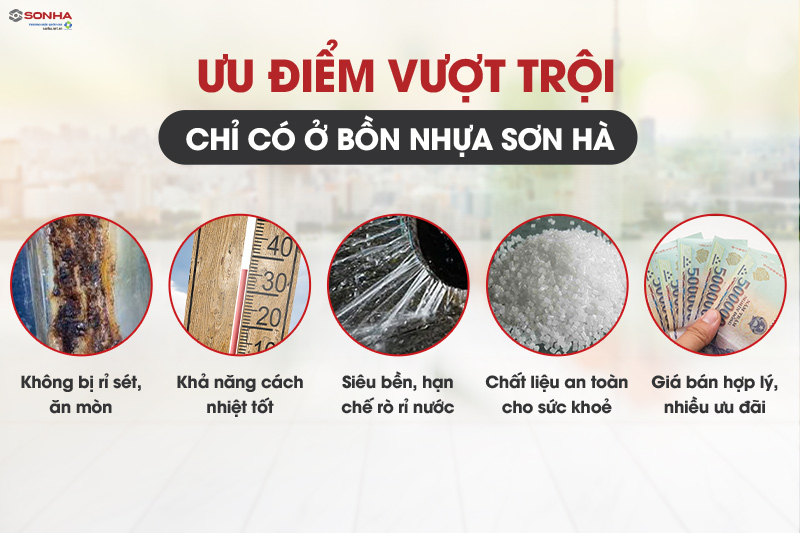 Ưu điểm vượt trội chỉ có ở bồn nước nhựa Sơn Hà