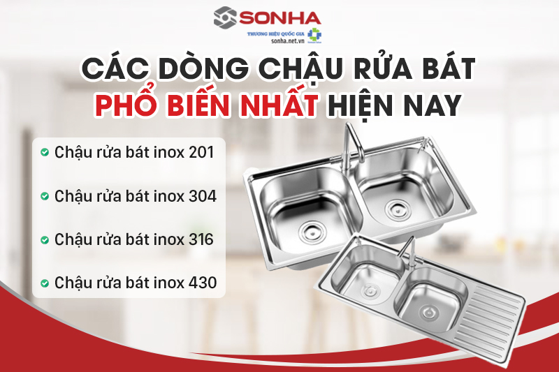 Các loại chậu rửa bát phổ biến nhất hiện nay