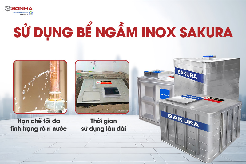 Sử dụng bể inox ngầm giúp hạn chế tối đa tình trạng rò rỉ nước