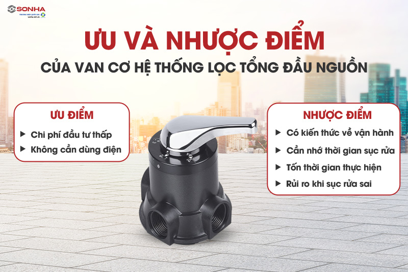 Ưu và nhược điểm của van cơ của bộ lọc nước đầu nguồn