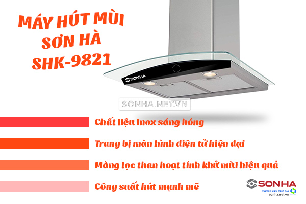 máy hút mùi kính cong shk-9821