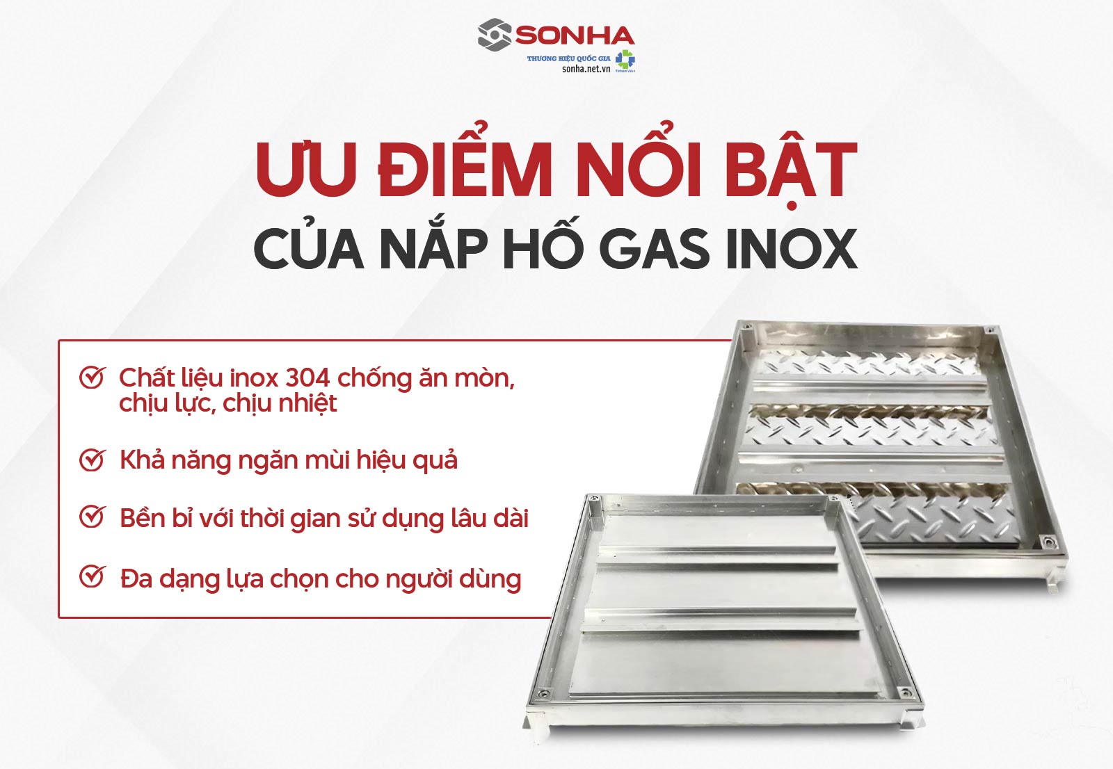 Ưu điểm nổi bật của nắp hố gas inox gia đình