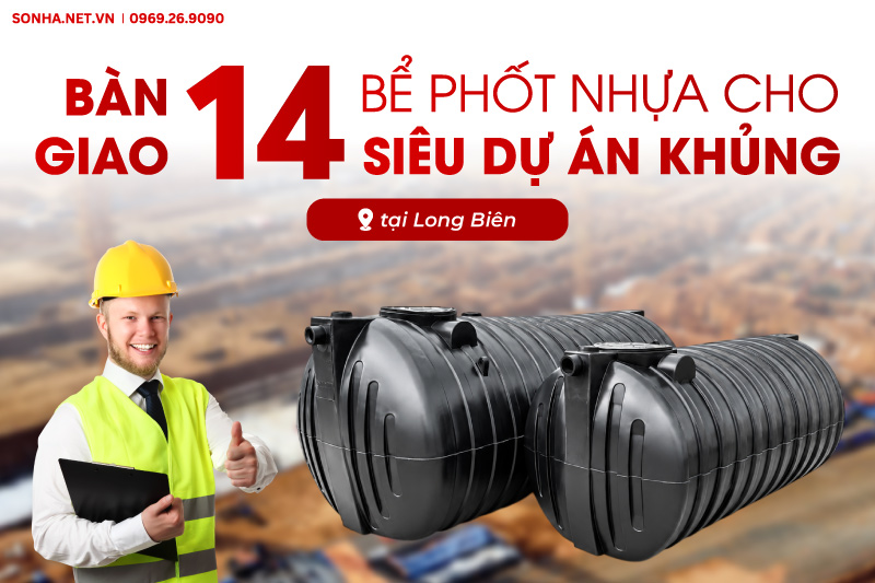Bàn giao 14 bể phốt nhựa cho công trình tại Long Biên, Hà Nội