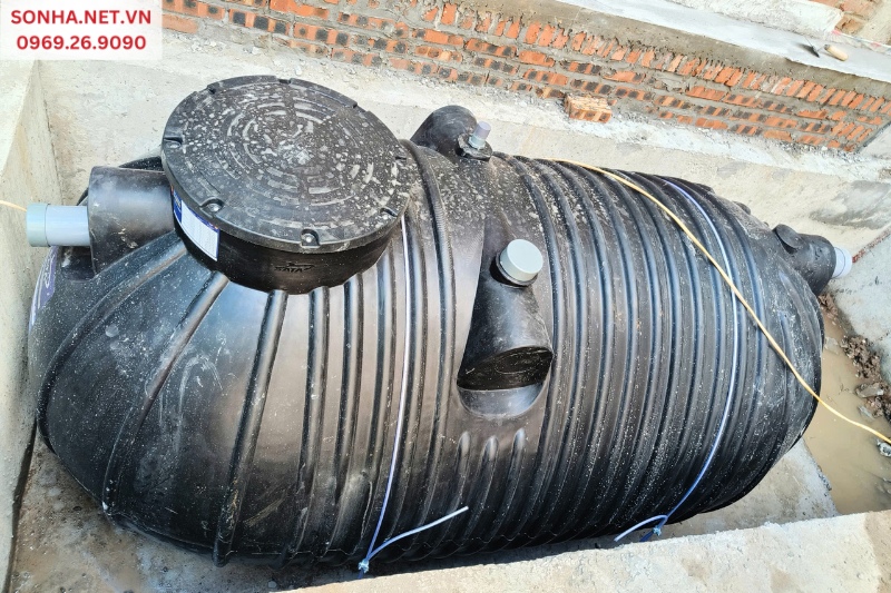 Hình ảnh lắp đặt thực tế bồn tự hoại septic 3000L