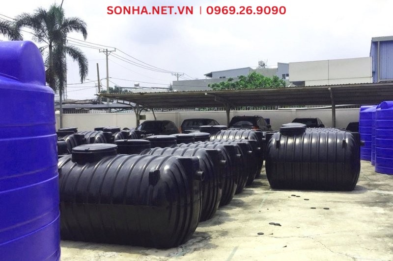 Hình ảnh tập kết bể phốt nhựa Tiền Phong tại công trình