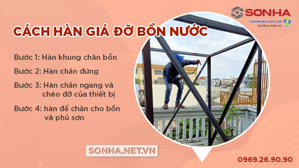 Cách hàn giá đỡ bồn nước