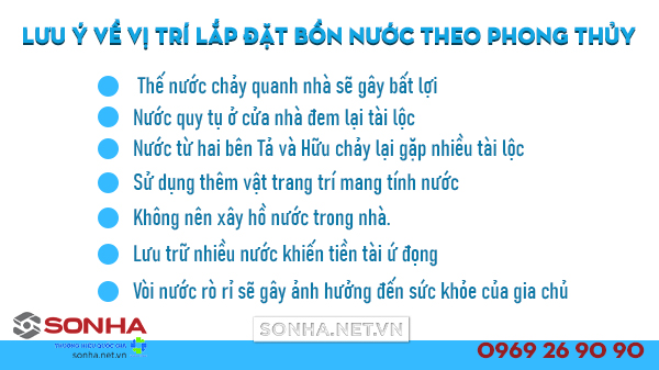 Lưu ý về vị trí lắp đặt đúng phong thủy 