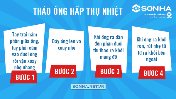 Tháo ống hấp thụ nhiệt