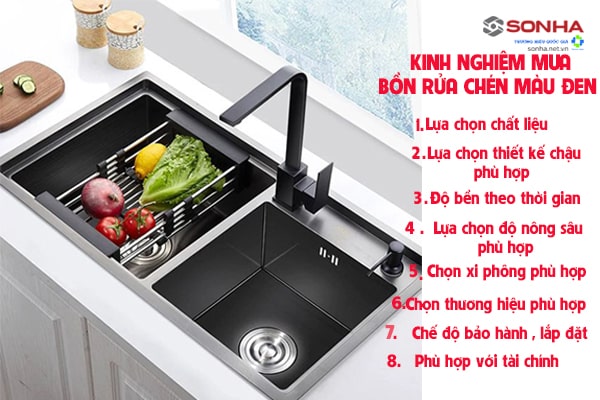 Kinh nghiêm mua bồn rửa chén màu đen