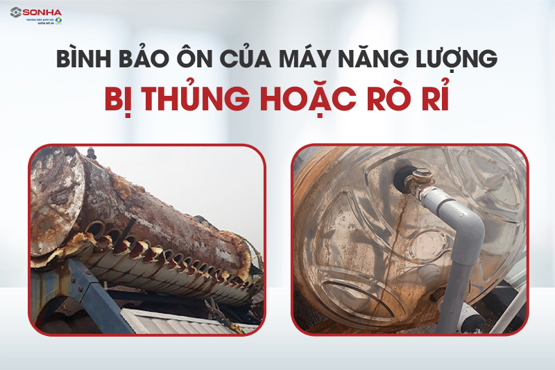 Bình bảo ôn của thái dương năng bị thủng hoặc rò rỉ nước