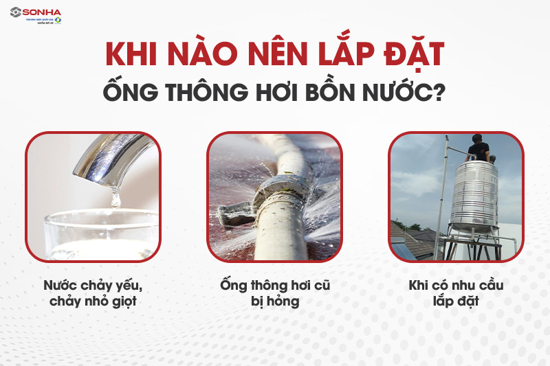 Khi nào nên lắp đặt ống thông hơi bồn nước