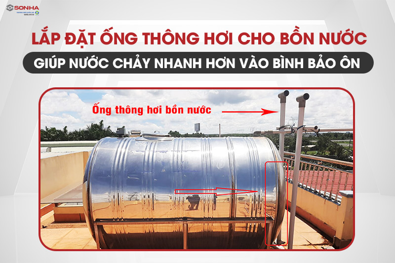 Lắp đặt ống thông hơi cho bồn chứa nước