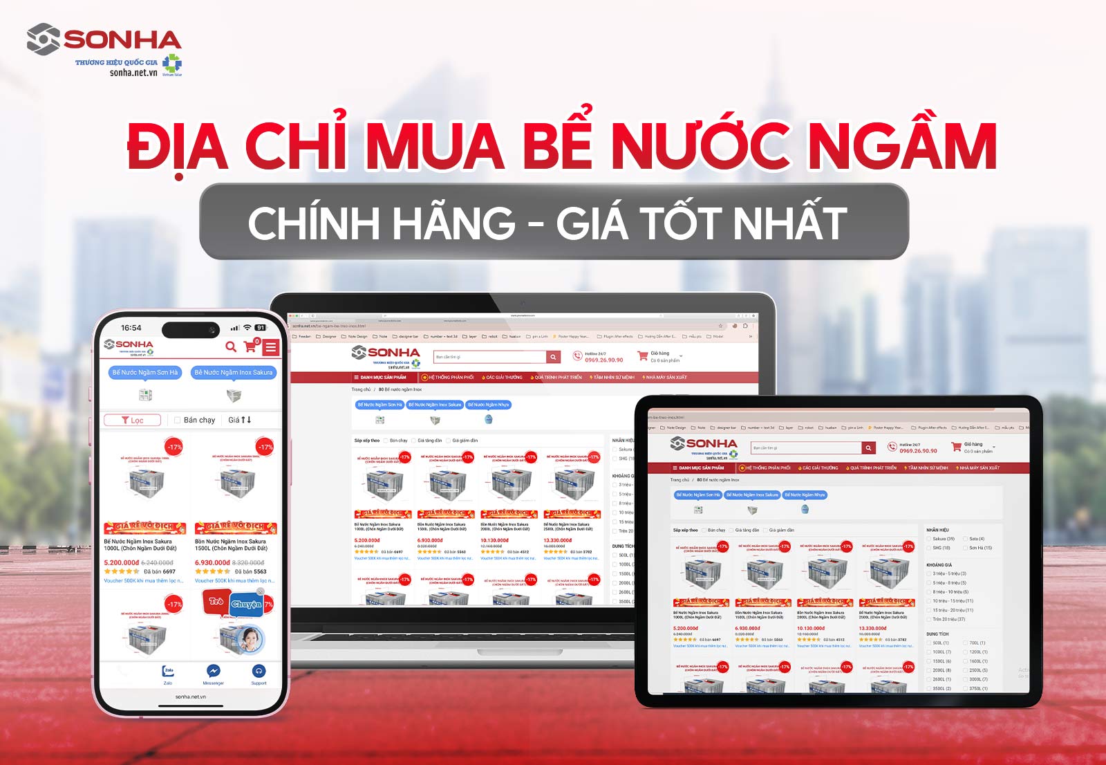 Địa chỉ mua bể nước chôn ngầm chính hãng giá tốt nhất