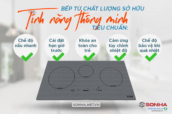 Bếp điện từ chất lượng sở hữu tính năng thông minh