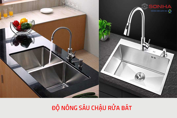 Độ nông sâu chậu rửa bát 