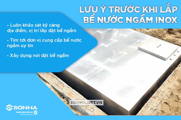 Lưu ý khi lắp bể nước ngầm inox