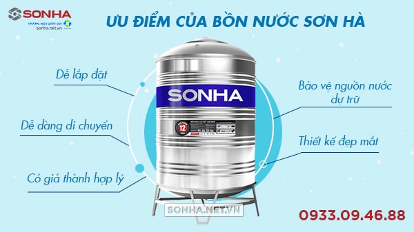 Ưu điểm của bồn nước inox Sơn Hà