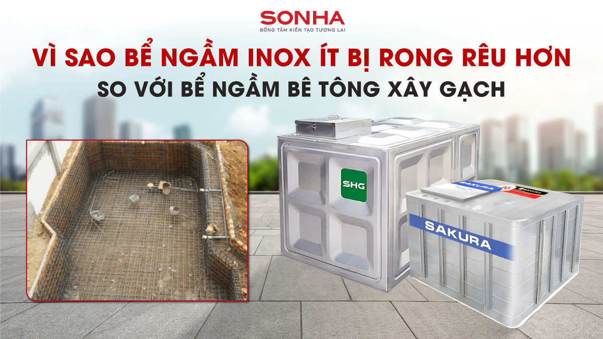 Vì Sao Bể Ngầm Inox Ít Bị Rong Rêu Hơn Bể Ngầm Bê Tông?