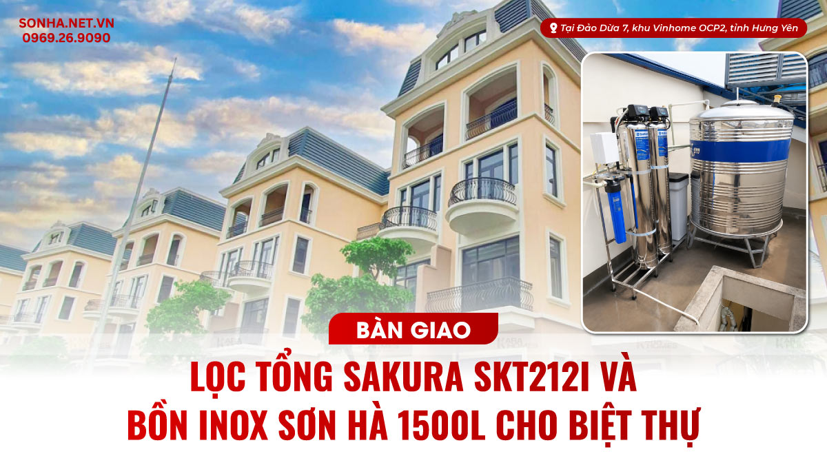 Hoàn Thành Lắp Đặt Lọc Tổng, Bồn Inox Cho Biệt Thự Liền Kề Tại Vin OCP2