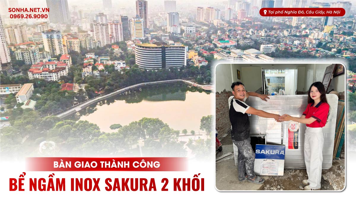 Bàn Giao Bể Ngầm Inox Sakura 2 Khối Tại Nghĩa Đô, Hà Nội