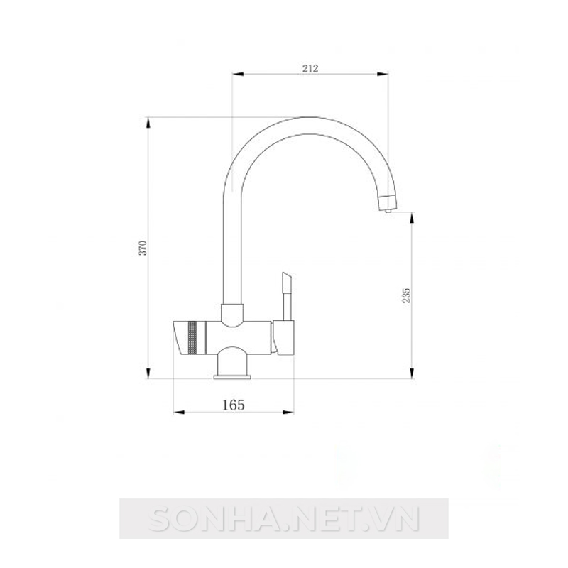 Vòi rửa bát Konox chức năng nóng lạnh Konox kết hợp chức năng nóng lạnh + RO Trim-Water Black