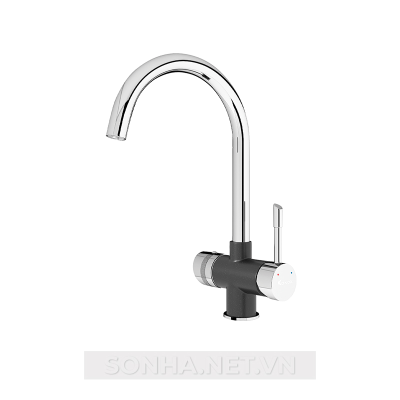 Vòi rửa bát Konox chức năng nóng lạnh Konox kết hợp chức năng nóng lạnh + RO Trim-Water Black