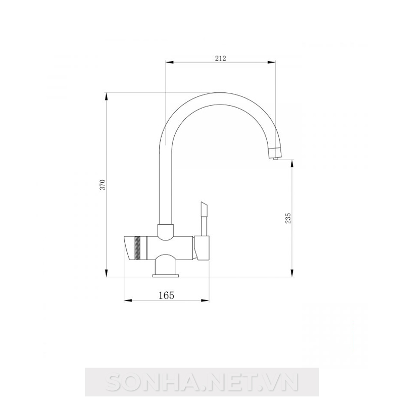 Vòi rửa bát Konox chức năng nóng lạnh Konox kết hợp chức năng nóng lạnh + RO Trim-Water Grey