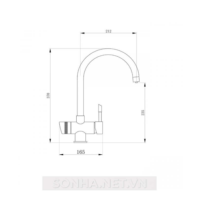 Vòi rửa bát Konox chức năng nóng lạnh Konox kết hợp chức năng nóng lạnh + RO Trim-Water