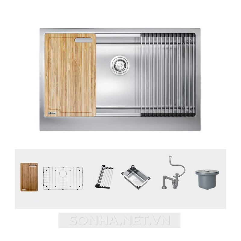 Chậu rửa bát 1 hố Konox Workstation Apron Sink KN8051AS Retta
