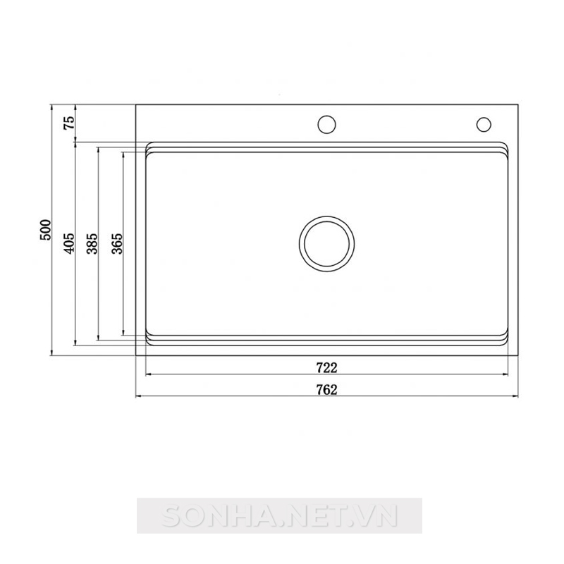 Chậu rửa bát 1 hố, hạ bậc Konox Workstation Topmount Sink KN7650TS