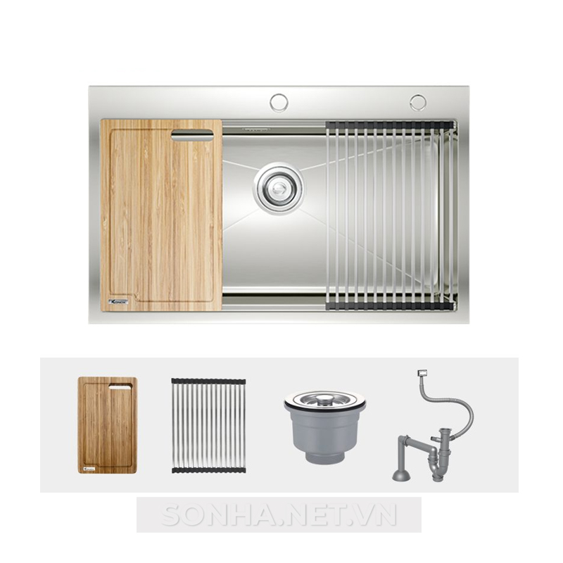 Chậu rửa bát 1 hố, hạ bậc Konox Workstation Topmount Sink KN8050TS